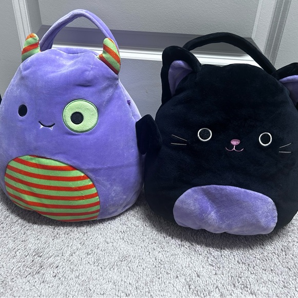 Squishmallow Halloween Treat Bag Pair Autumn Cat Blaze Monster 2022 - Picture 1 of 3